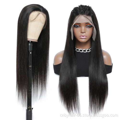China Vendor Wholesale Virgin Brazilian HD Full Lace Frontal Wigs Natural Transparent Lace Front Human Hair Wig for Black Women